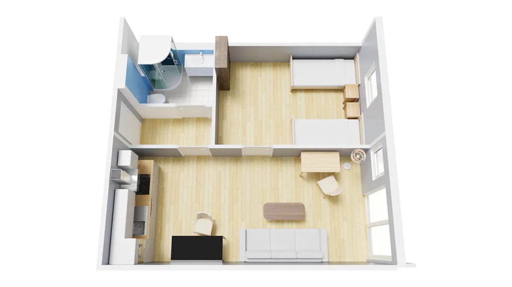 Grundriss Doppelzimmer Hotel Magnet
